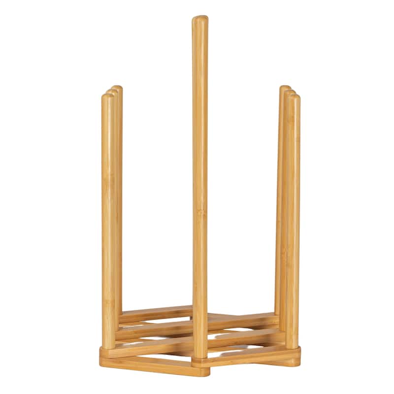 Household Essentials Bamboo and Metal 5 Pair Boot Rack - 18.3"L x 9.5"W x 18.1"H