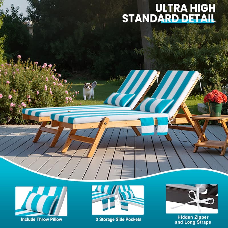 Pellebant Outdoor Lounge Chair Cushions with Pillow
