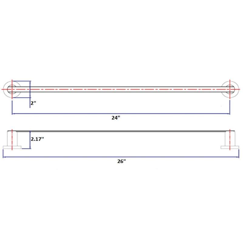 Design House 581595 Eastport Satin Nickel Contemporary 24-inch Towel Bar