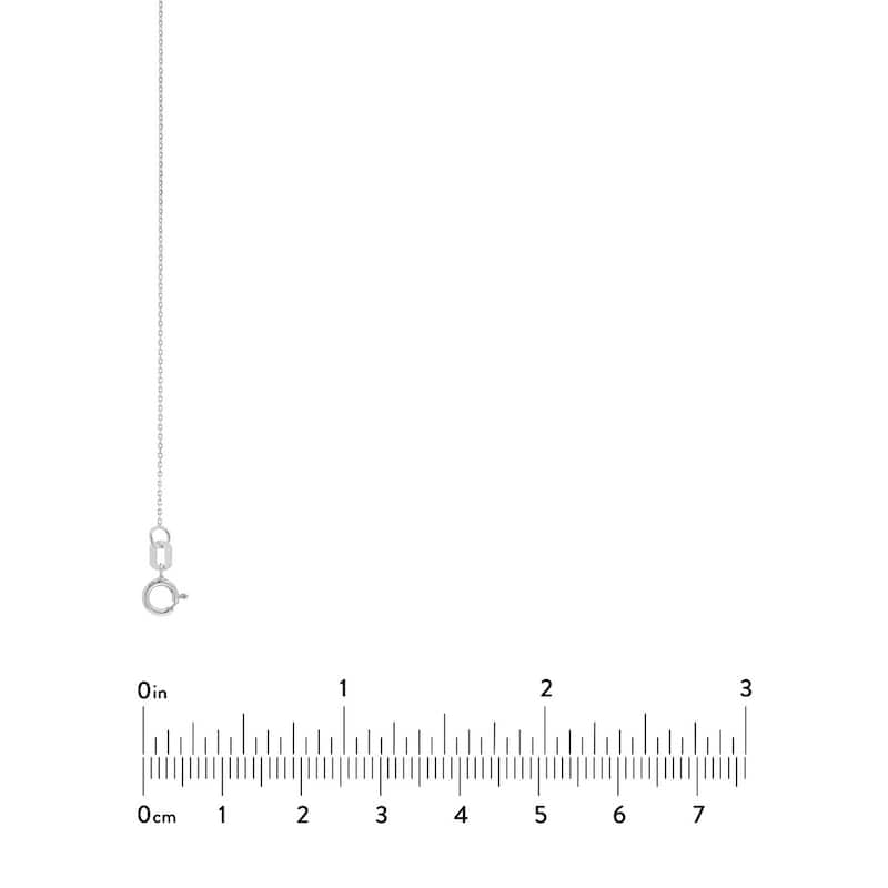 Curata 10k White Gold 0.65mm Diamond Cut Cable Chain Necklace (Spring Ring)