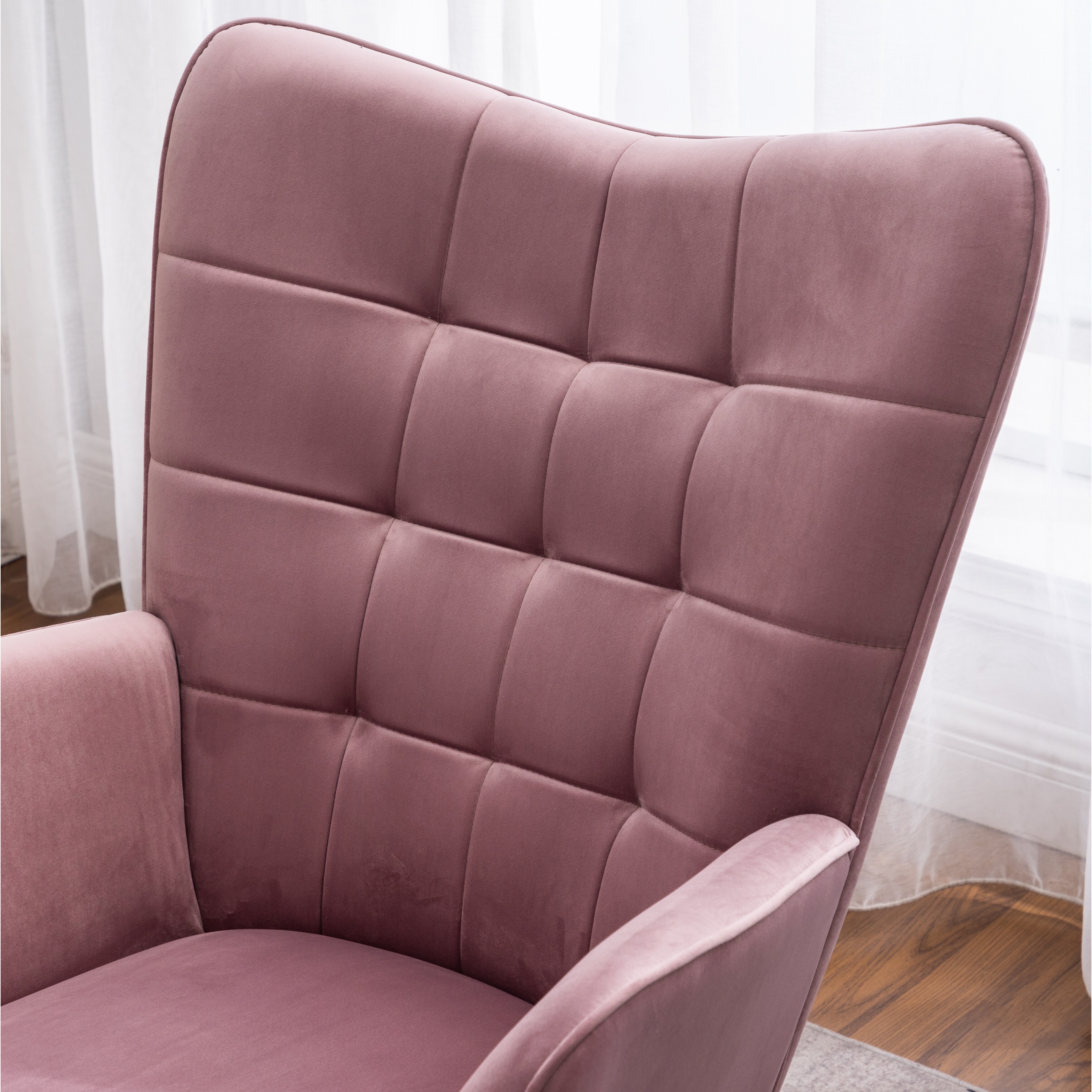 Carson carrington aasen contemporary store silky velvet tufted accent chair