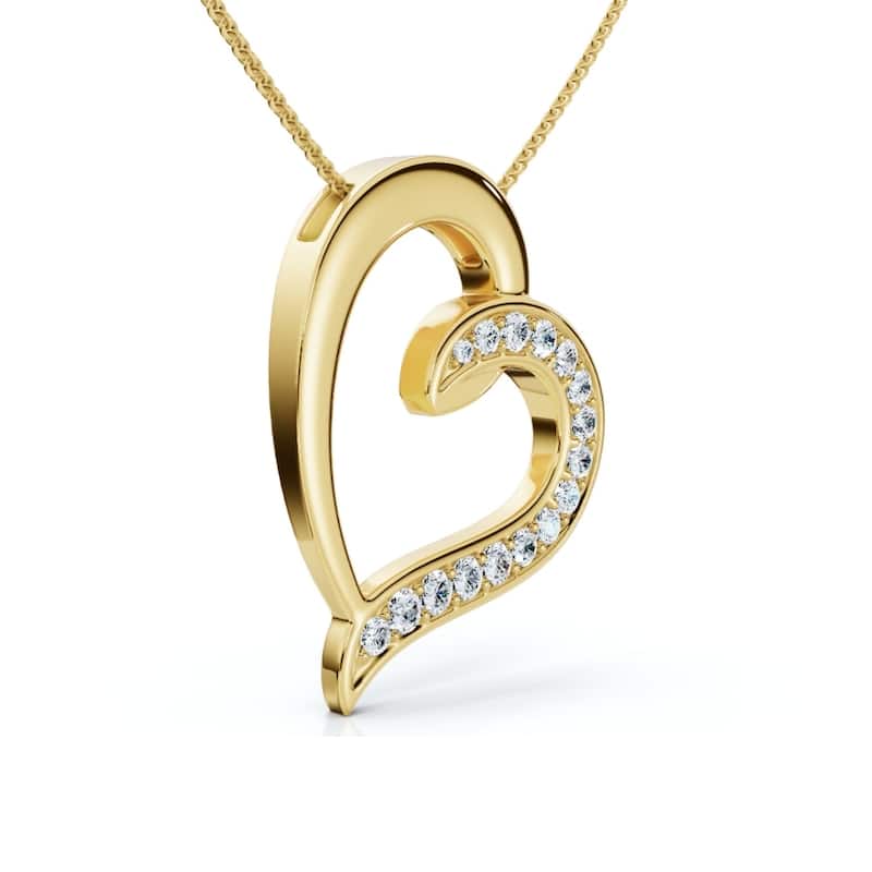 Bliss Diamond 1/2ct Diamond Heart Pendant Gold 18" Necklace Lab Grown - Yellow