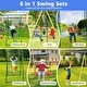 preview thumbnail 8 of 6, Durable Metal Swing Set for Kids 2 Seats, Safety Belt Ideal for Backyard & Outdoor Play - 162” L x 71” W x 80”H