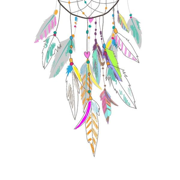 Shop Dreamcatcher Colorful Feathers Lantern Press Artwork Art