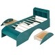 preview thumbnail 9 of 55, Solid Wood Platform Bed Frame Imitate Bridge Design Drawers