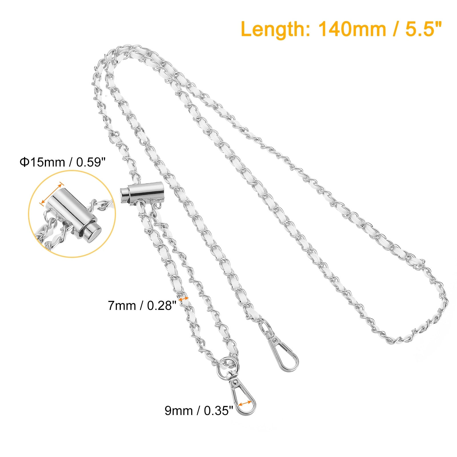 Purse Chain Strap, Adjustable Strap Replacement Crossbody Chain Strap Handbag Chains for DIY Wallet Bags - 55 Inch