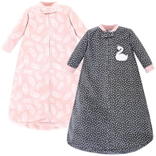Hudson Baby Infant Girl Long-Sleeve Fleece Sleeping Bag, Swan, 0-9 Months - Swan - 0-9 Months