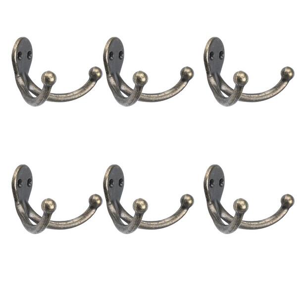 PK 5 HAT AND COAT HOOK ROBE HANGER SCREWS BRASS CHROME NICKEL OR WHITE FINISH