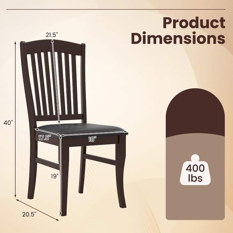 Gymax Modern Dining Chairs Set of 2 Armless Kitchen Chairs