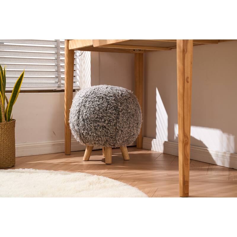 Contemporary Upholstered Vanity Chair Ottoman