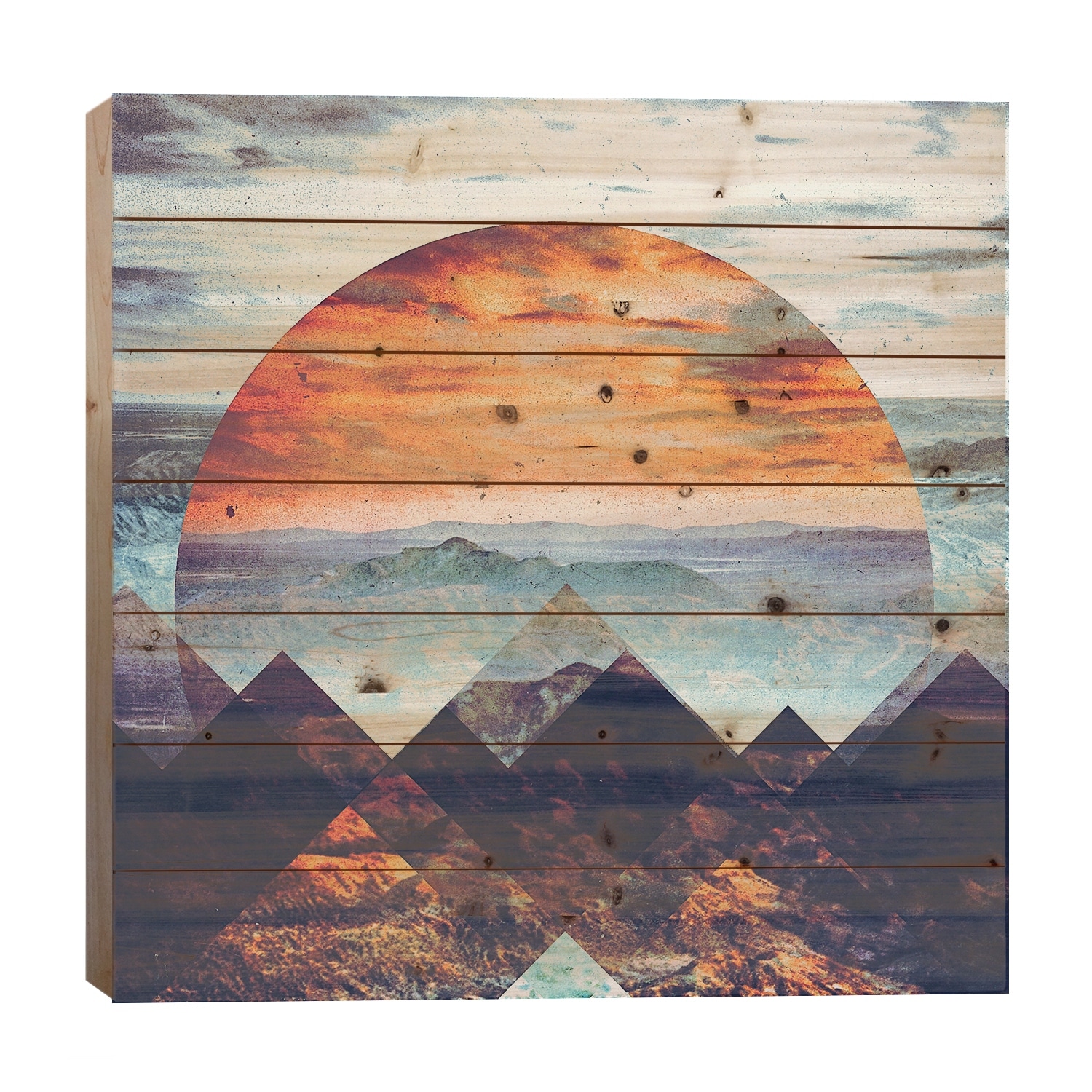 Fractions B02 Print On Wood by Seamless - Multi-Color