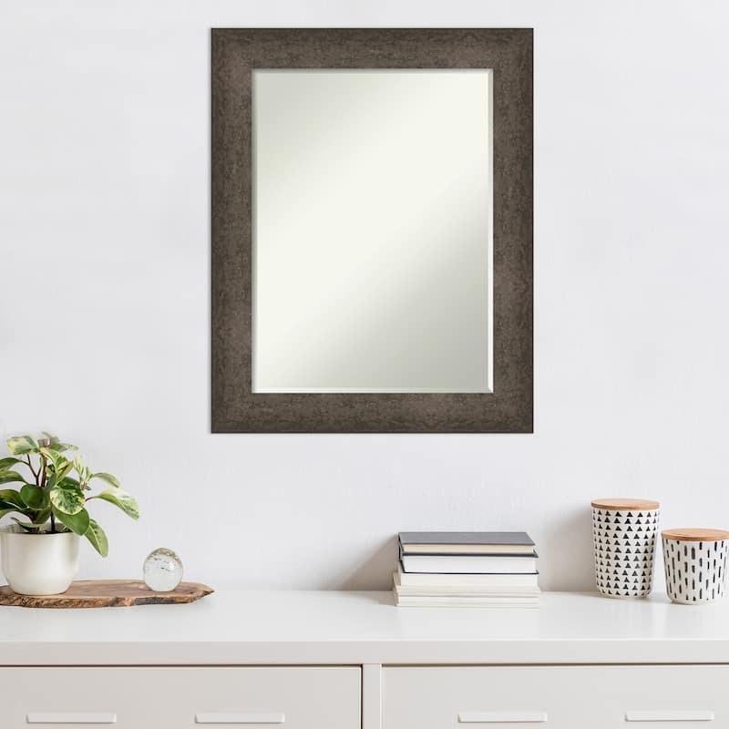 Dappled Half-Inch-Bevel Wood Framed Wall Mirror - Glass Size 18x24