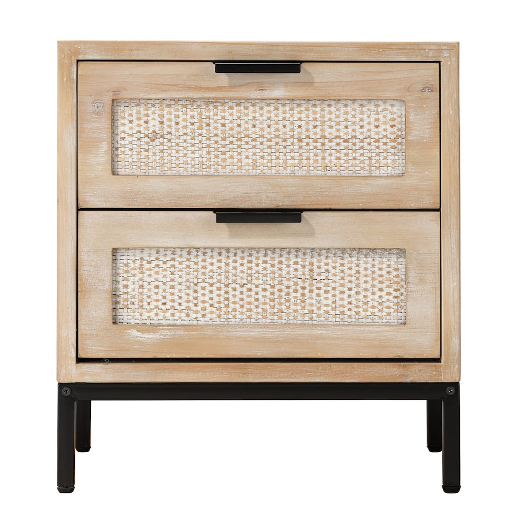 Alden Decor Ian 2 Drawer Side Table