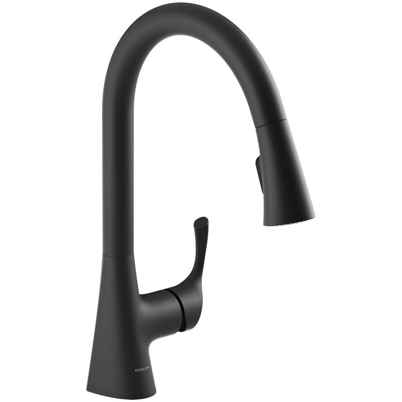 Sterling Valton 1.5 GPM Single Hole Pull Down Kitchen Faucet - Matte Black