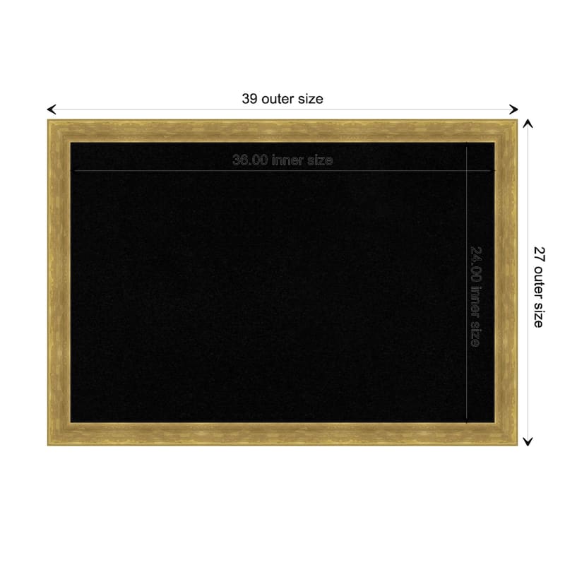 Angled Gold Wood Framed Black Corkboard Bulletin Board, Organization Board, Pin Board - Board Size 36x24