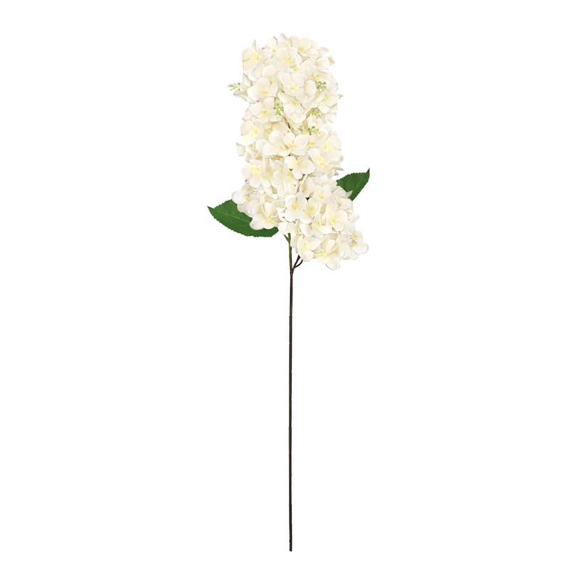Set of 2 Deluxe Ivory Cream Artificial Cone Hydrangea Flower Stem Spray 34in - 35" L x 5" W x 5" DP