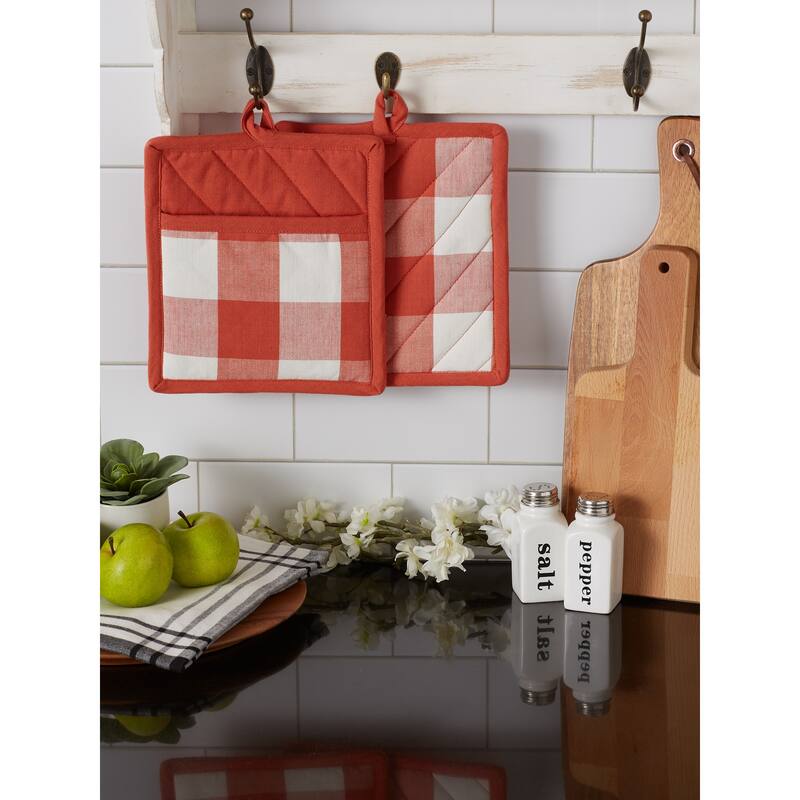 DII Vintage Red Buffalo Check Dishtowel (Set of 3)