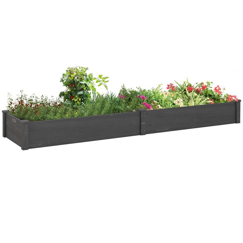 Elevated Planter Wooden Raised Garden Bed Kit with 2 Boxes