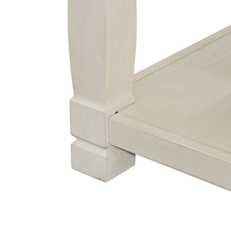 KISRAIS Wood Cocktail Table with White Drawer for Living Room