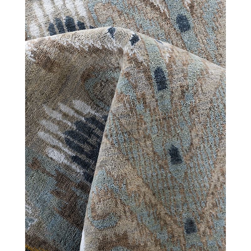 Ikat One-of-a-Kind Hand-Knotted Area Rug, Gray - 9' 2" x 12' 3"