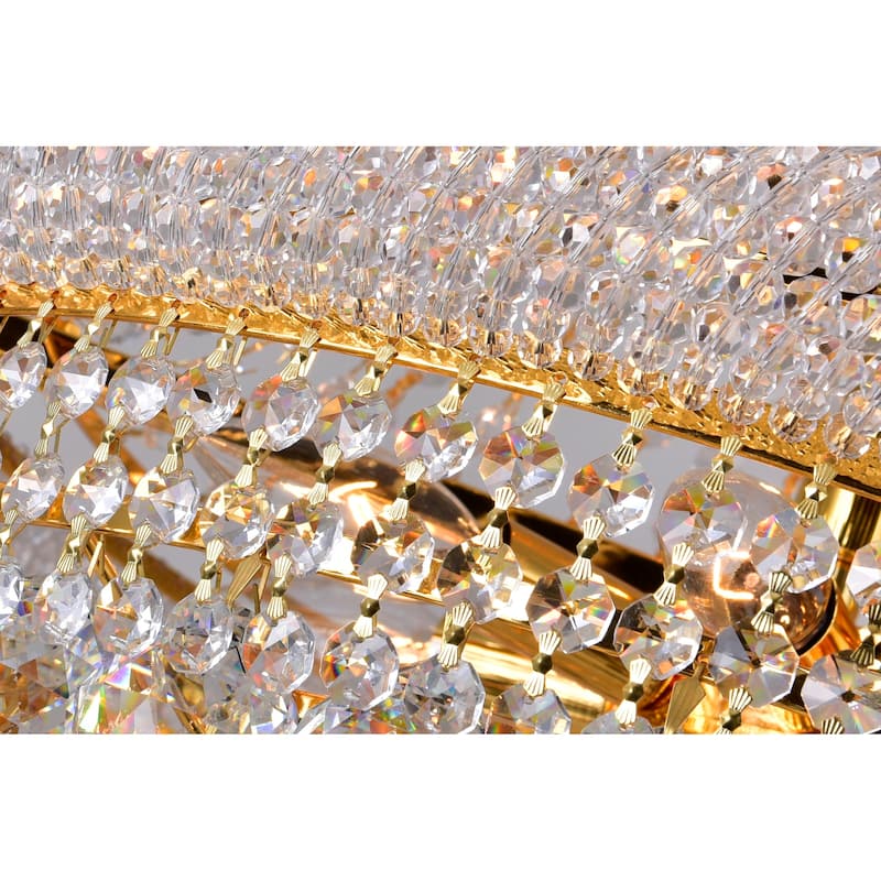 Empire 17 Light 24in Gold Down Chandelier with Crystals