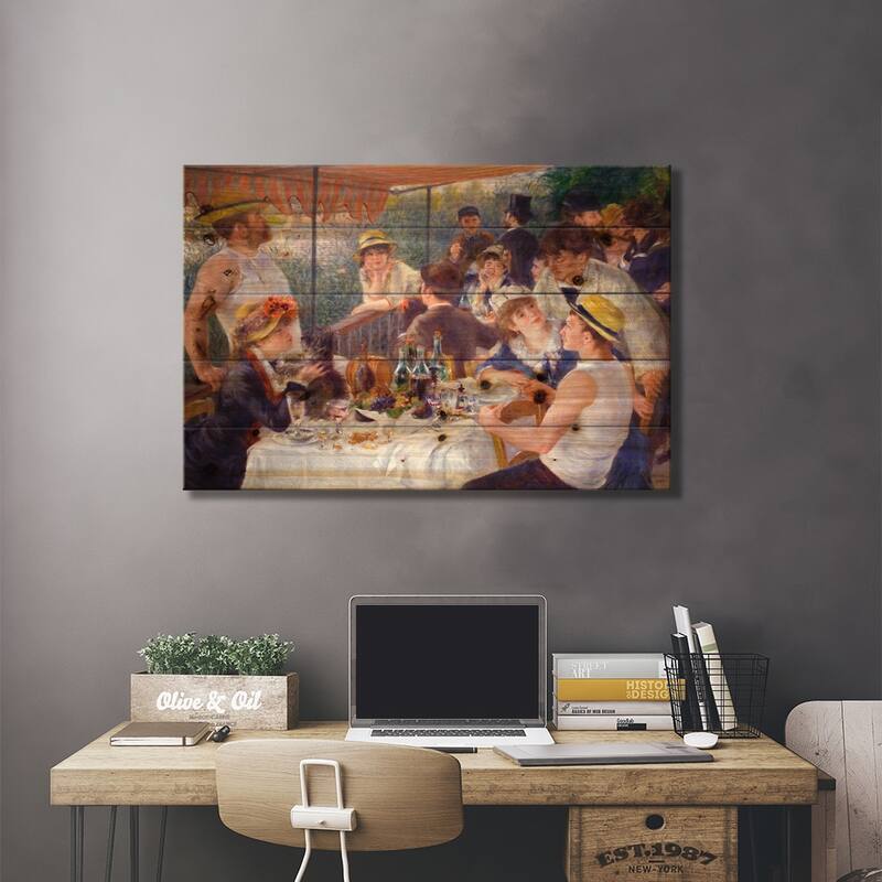 The Luncheon of the Boating Party 1881 Print On Wood by Pierre-Auguste Renoir - Multi-Color