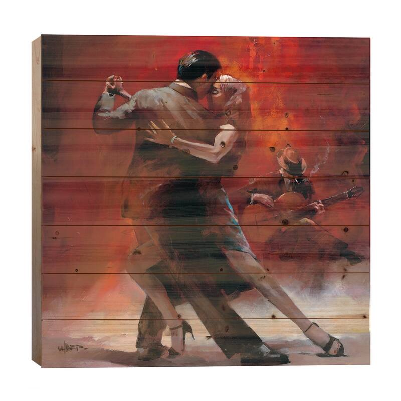 Tango Argentino II Print On Wood by Willem Haenraets - Multi-Color - 26x26x1.5