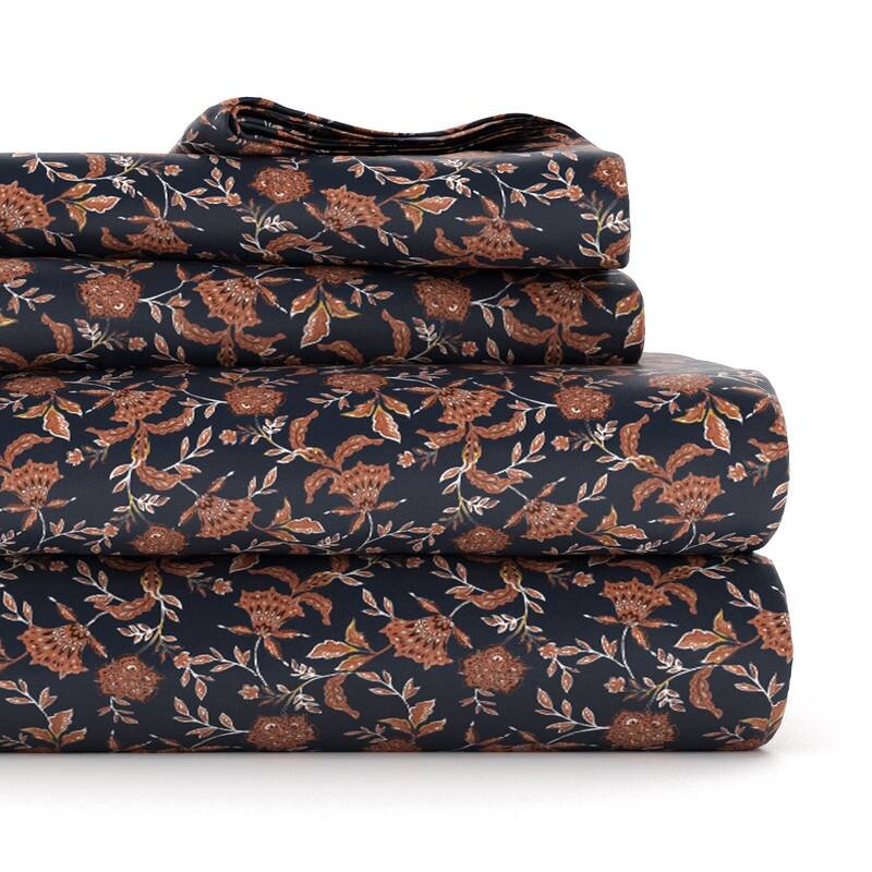 Rebecca Minkoff Percale Jacobean Floral Print Cotton Sheet Set Bed