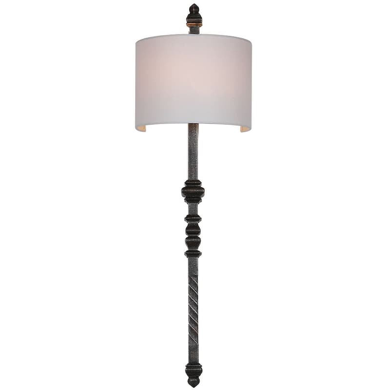 SAFAVIEH Lighting Camisha 1-Light Silver Black Wall Sconce - 12"x9"x40" - Silver/Black - 12Wx9Dx40H