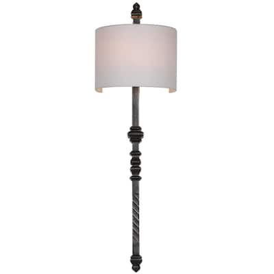 SAFAVIEH Lighting Camisha 1-Light Silver Black Wall Sconce - 12"x9"x40" - Silver/Black - 12Wx9Dx40H