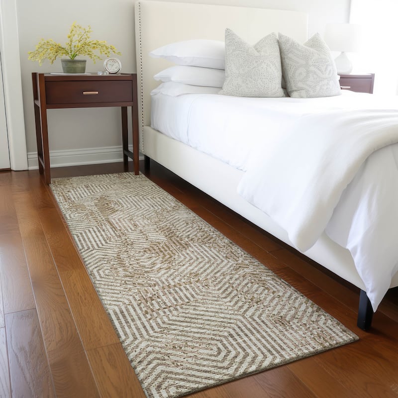 Machine Washable Indoor/ Outdoor Chantille Contemporary Maze Rug