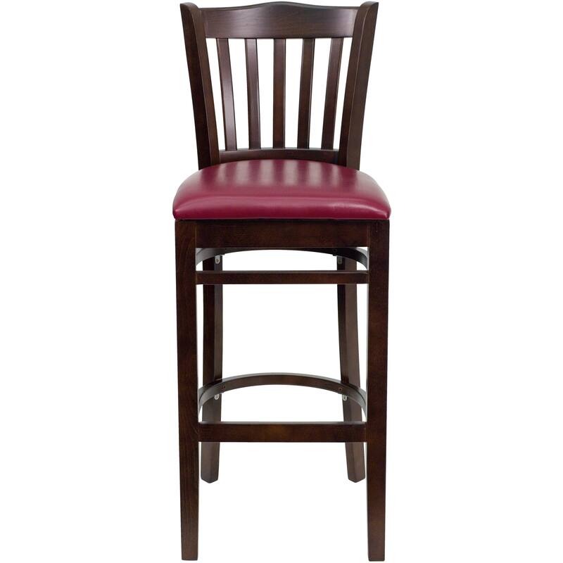 2Pk Vertical Slat Back Wood Restaurant Barstool - Hospitality Seating