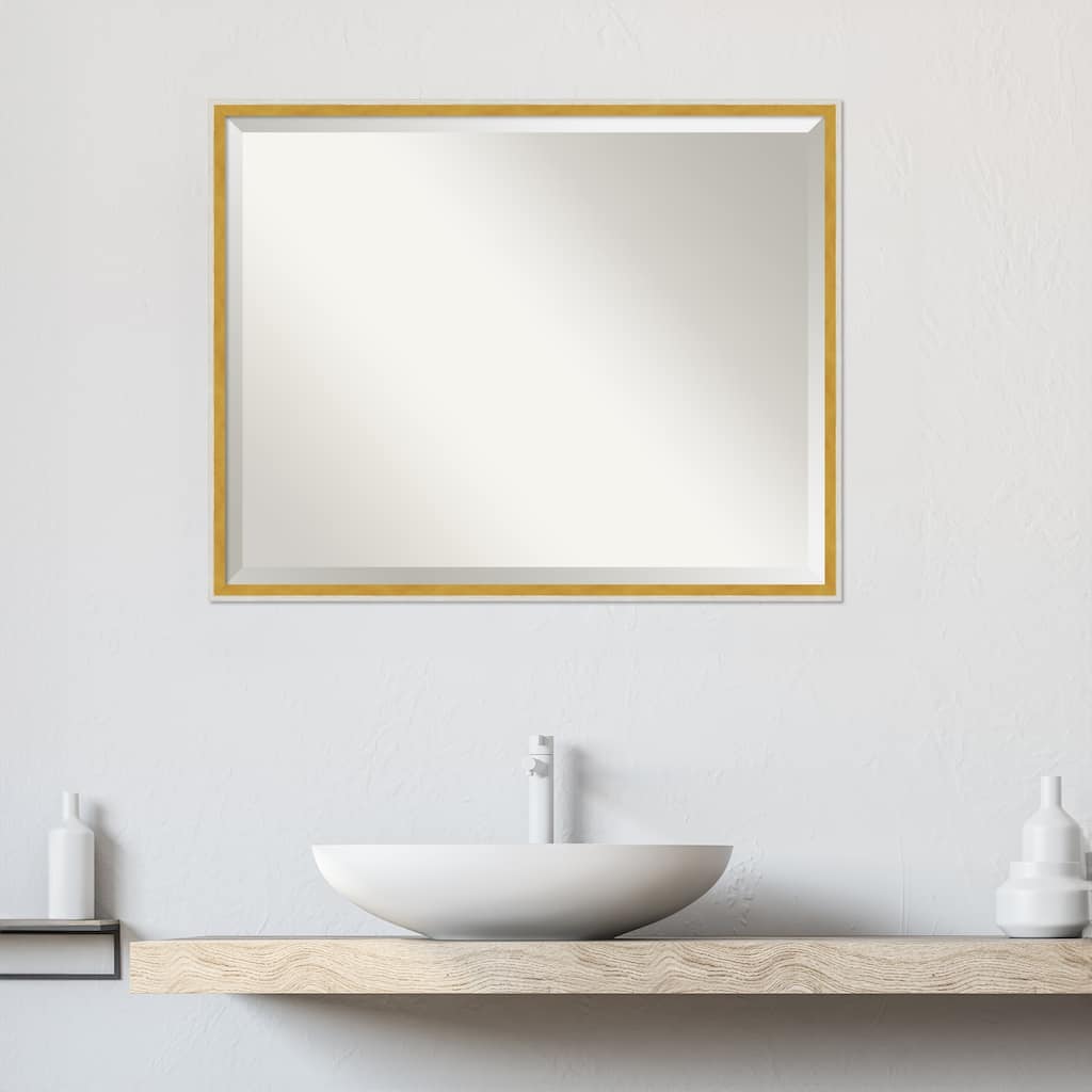 Paige Beveled Wood Framed Bathroom Vanity Wall Mirror