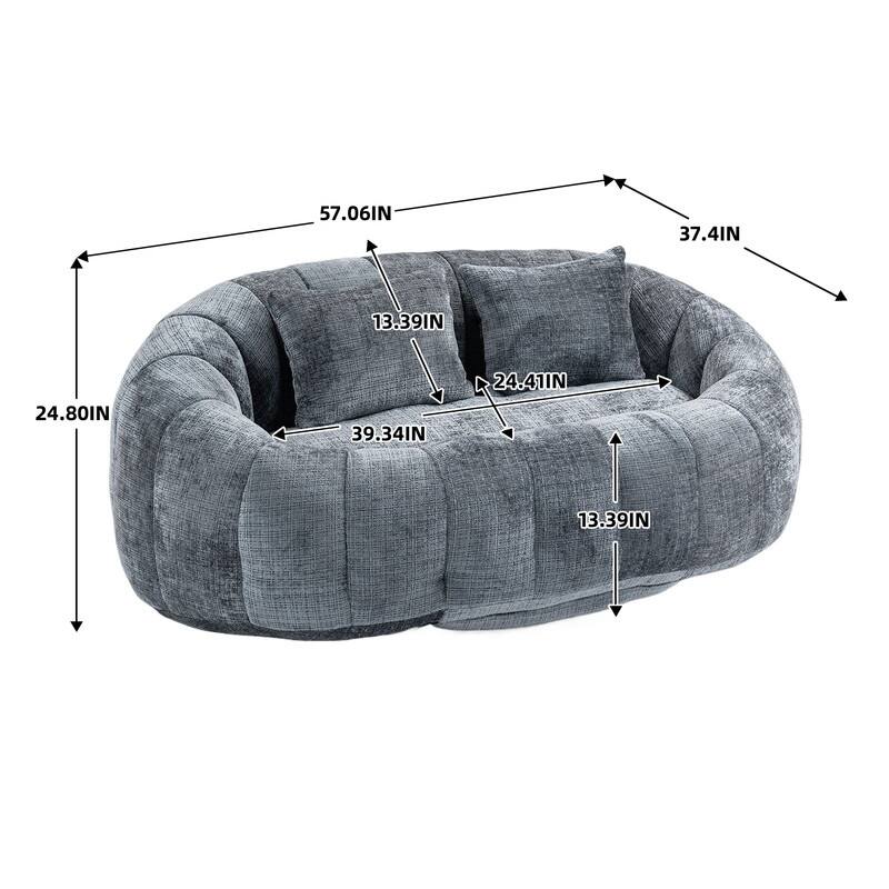59.05" Bean Bag Sofa Lazy Sofa Durable Comfortable Lounger High Back Bean Bag Chair