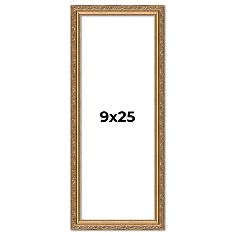 9x25 Frame Red Solid Wood Picture Frame Width 1.75 Inches | Interior Frame Depth 1 13/16 Inches