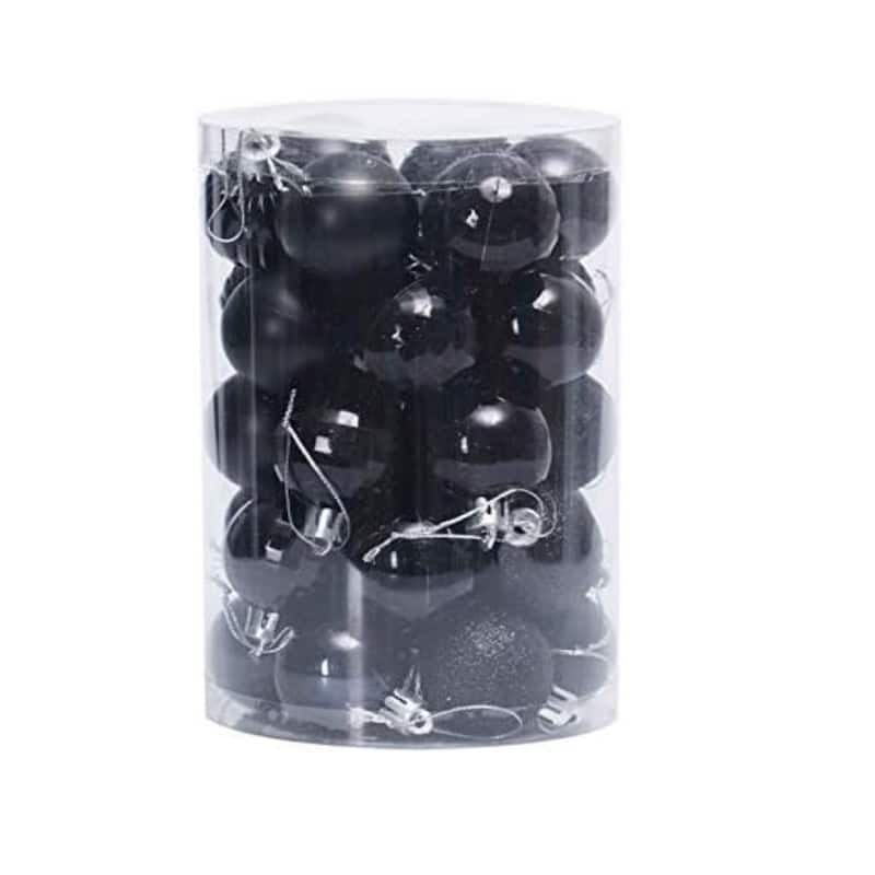 34 Pieces Shatterproof Christmas Ornaments Set Christmas Decorations 1.57 Inch Christmas Balls - N/A - Black