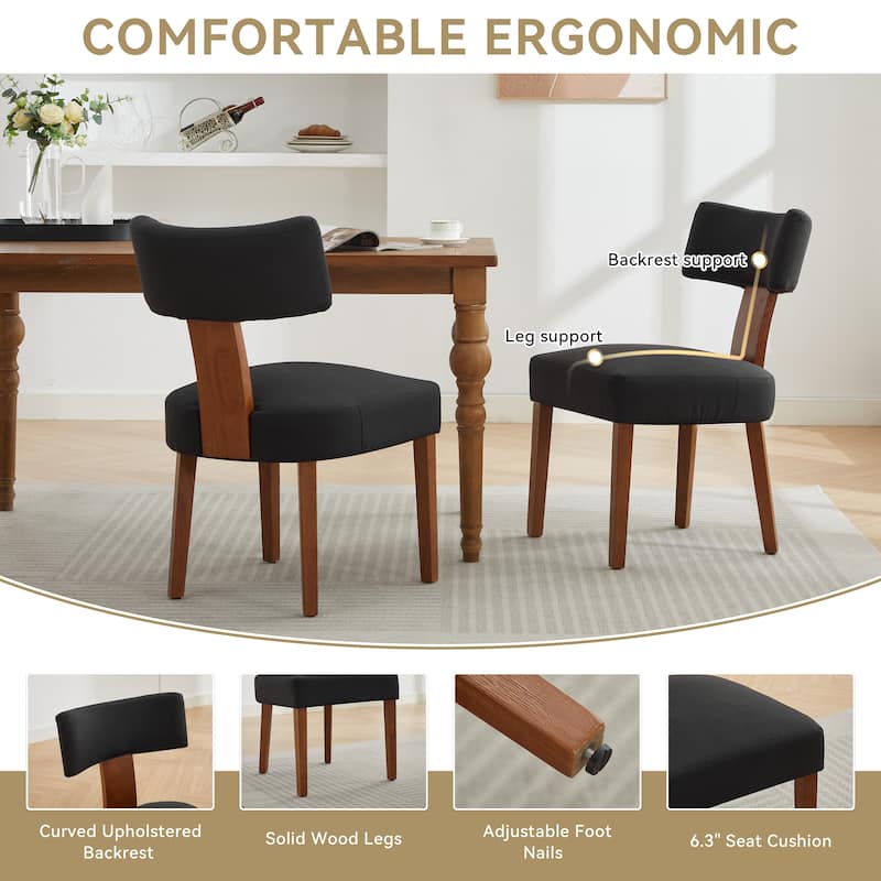 GDFStudio - Mariscat Fabric Wingback Dining Chairs（Set of 2）