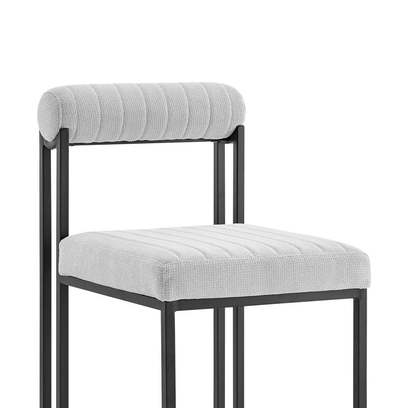 HomeRoots Set of Two Gray And Black Upholstered Polyester Open Back Dining Side Chairs