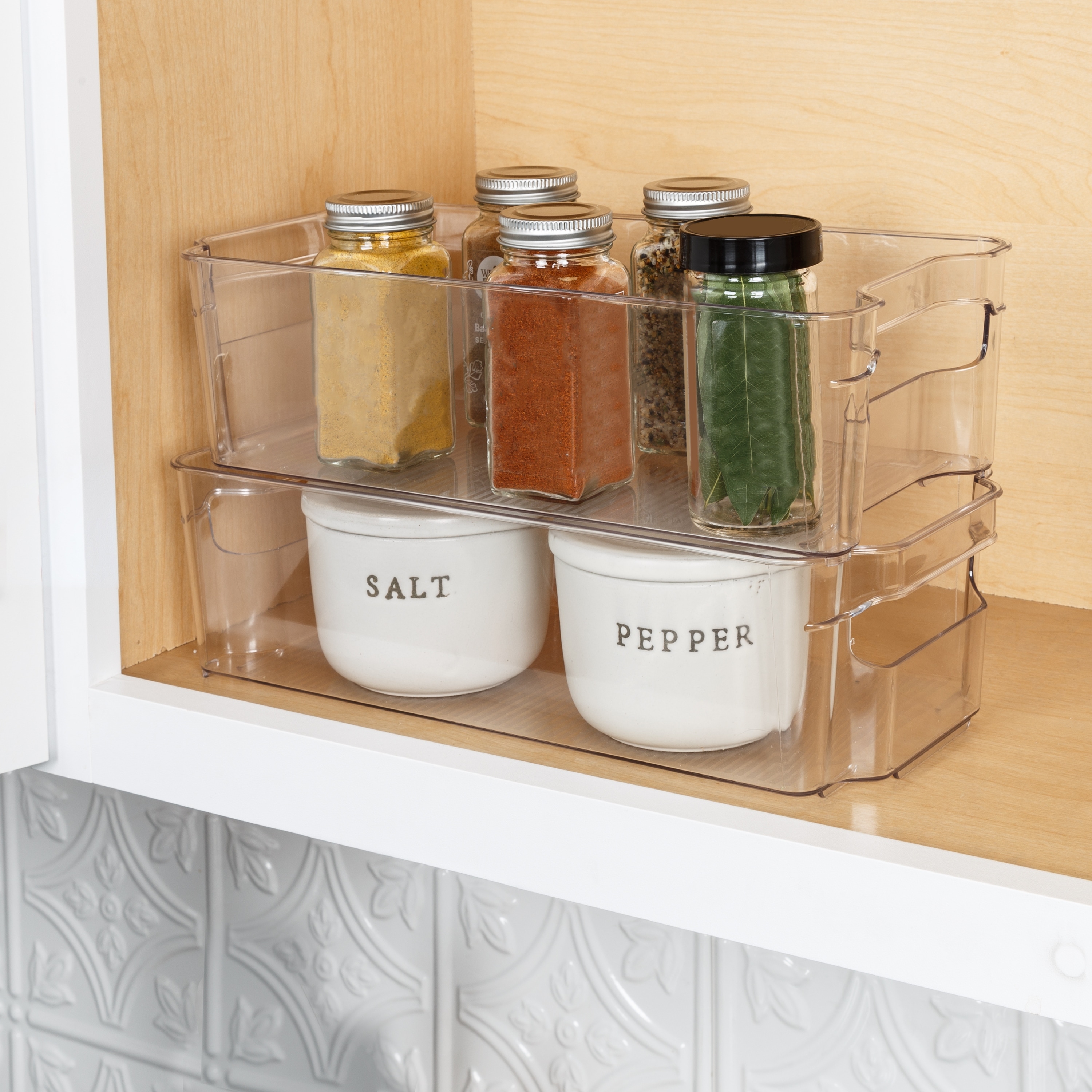 Clear BPA-Free Stackable Refrigerator Organizer Bins (Set of 4)