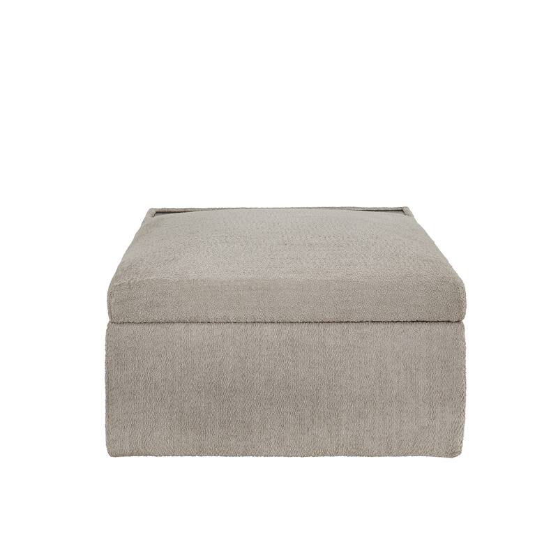 Sebastopol Boucle Fabric Storage Ottoman With Table and Casters by iNSPIRE Q Modern