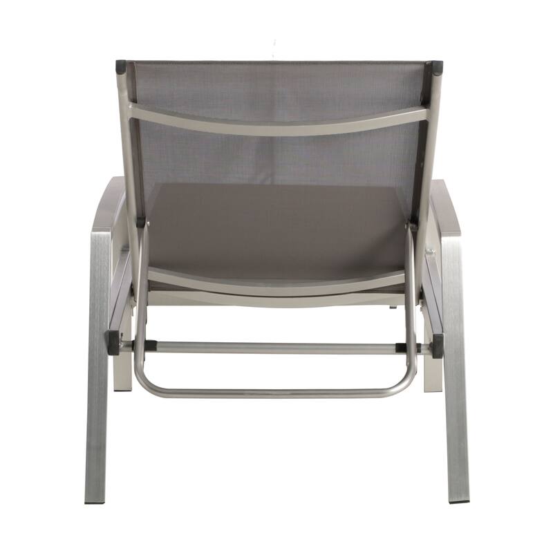 2 Piece Outdoor Chaise Lounges Set Breathable Mesh Seats with Adjustable Backrest for Poolside Garden