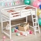 preview thumbnail 2 of 9, Modern Twin Size High Loft Bed with Inclined Ladder and Guardrails for Bedroom
