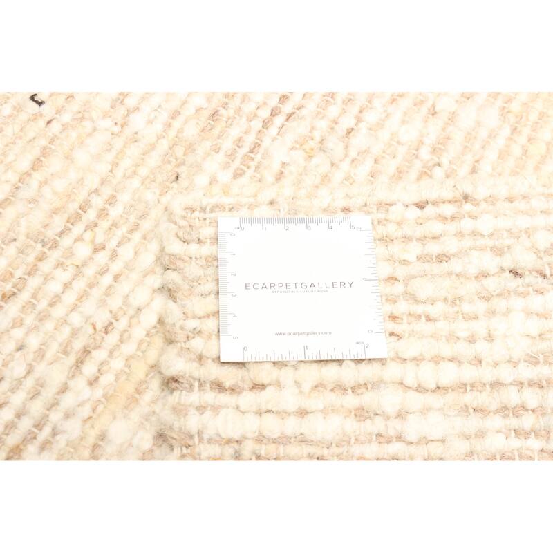 ECARPETGALLERY Braid weave Sienna Beige Wool Rug - 5'0 x 7'10