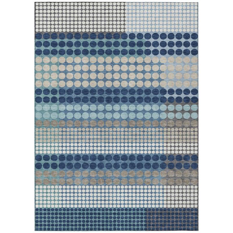 Machine Washable Indoor/ Outdoor Casual Dotty Chantille Rug