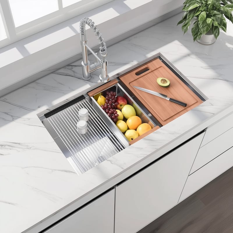 30 Undermount Workstation Sink-30 x 18 Inch Undermount Stainless Steel Kitchen Sink 18 Gauge