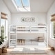 preview thumbnail 21 of 38, Wooden Twin over Twin Loft Bed with Ladder, Grey White