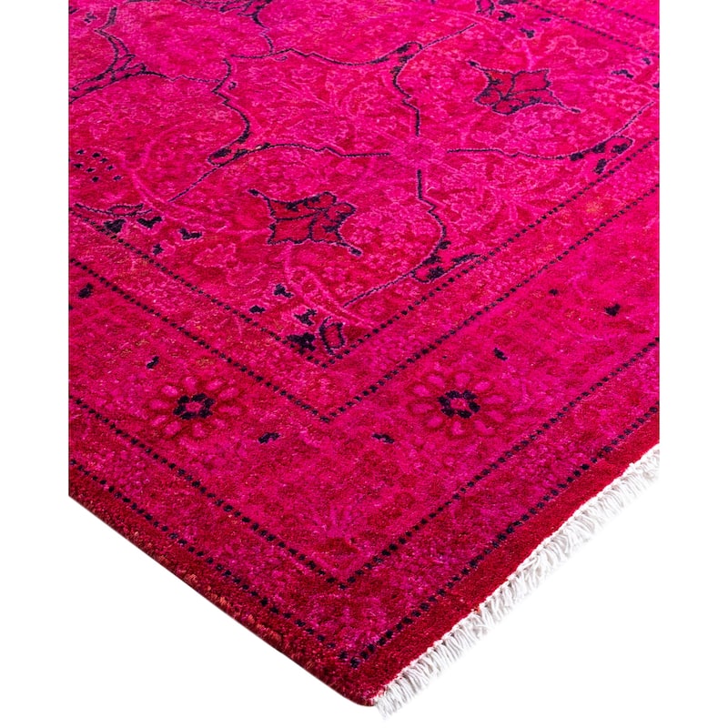Overdyed One-of-a-Kind Hand-Knotted Runner Rug - Pink - 2' 6" x 16' 1"