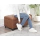 preview thumbnail 50 of 53, Adeco 35" Storage Ottoman Tufted Faux-Leather Lifted Top Bench