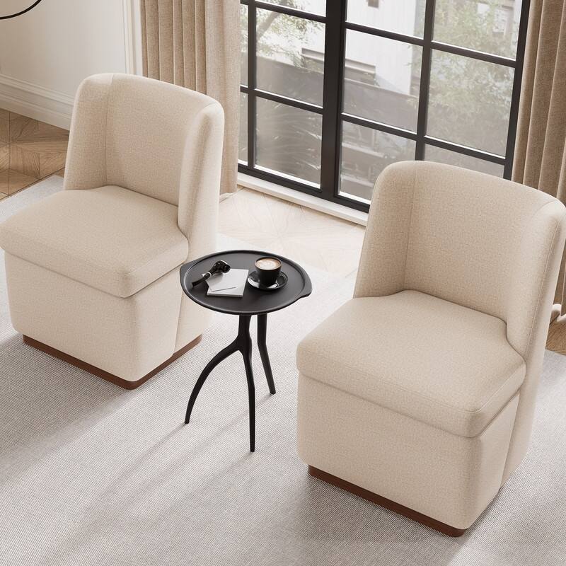 Modern Accent Chair Set of 2, Armless Chairs for Dining Room, Living Room, Bedroom