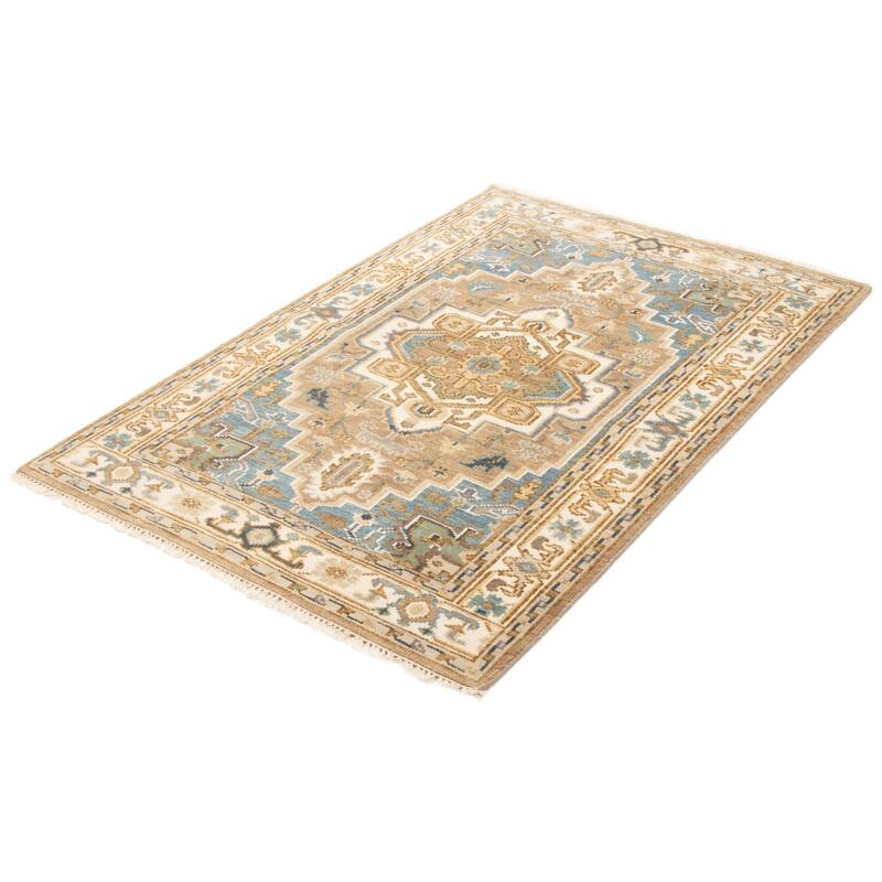 ECARPETGALLERY Hand-knotted Jules Serapi Beige Wool Rug - 5'2 x 7'11